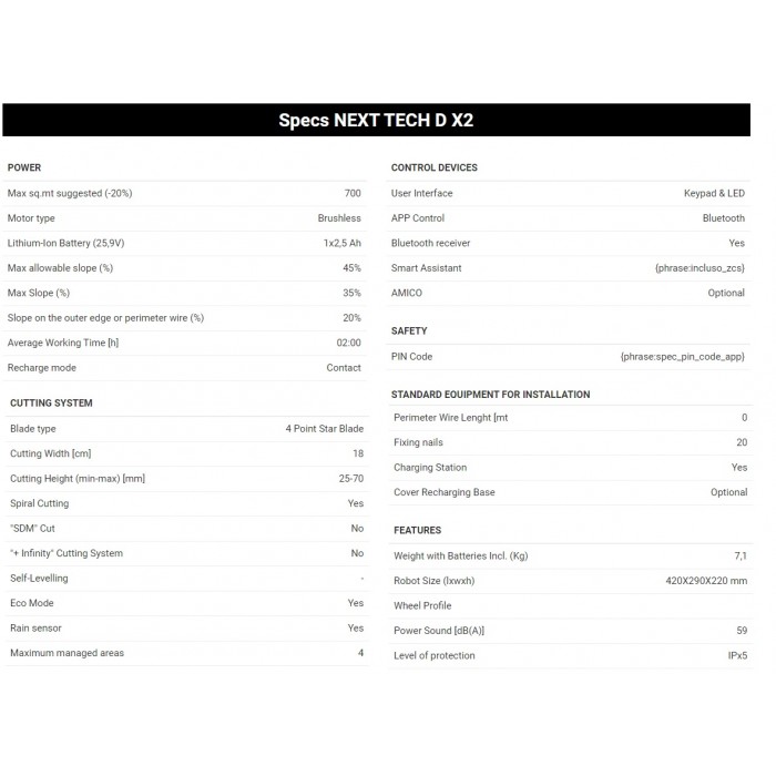 Ambrogio Next Tech DX2 700sqm
